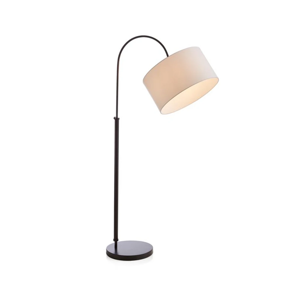 Petite Bronze Adjustable Arc Floor Lamp 71"