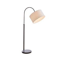 Petite Bronze Adjustable Arc Floor Lamp 71"