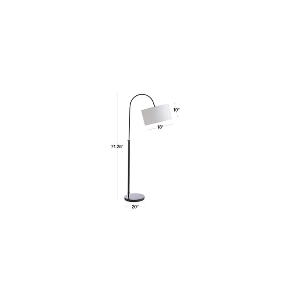 Petite Bronze Adjustable Arc Floor Lamp 71"