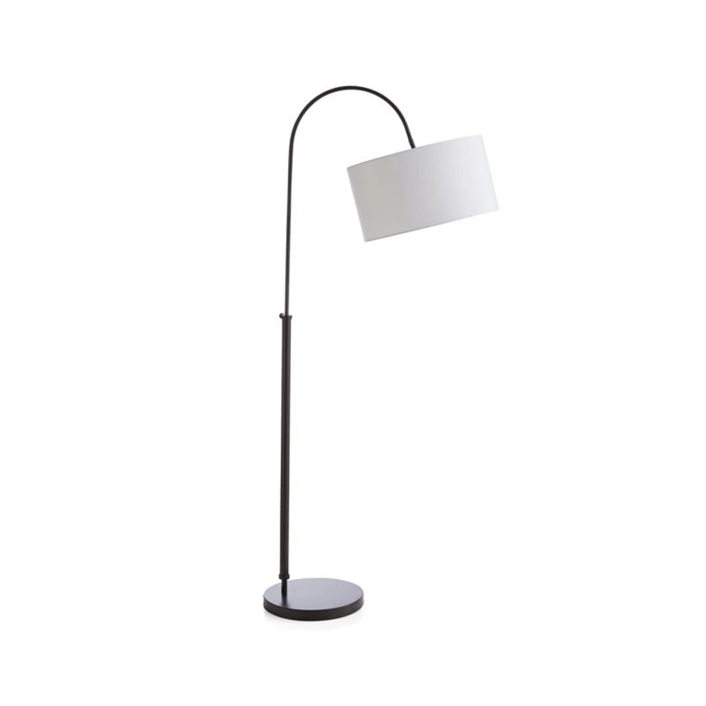 Petite Bronze Adjustable Arc Floor Lamp 71"