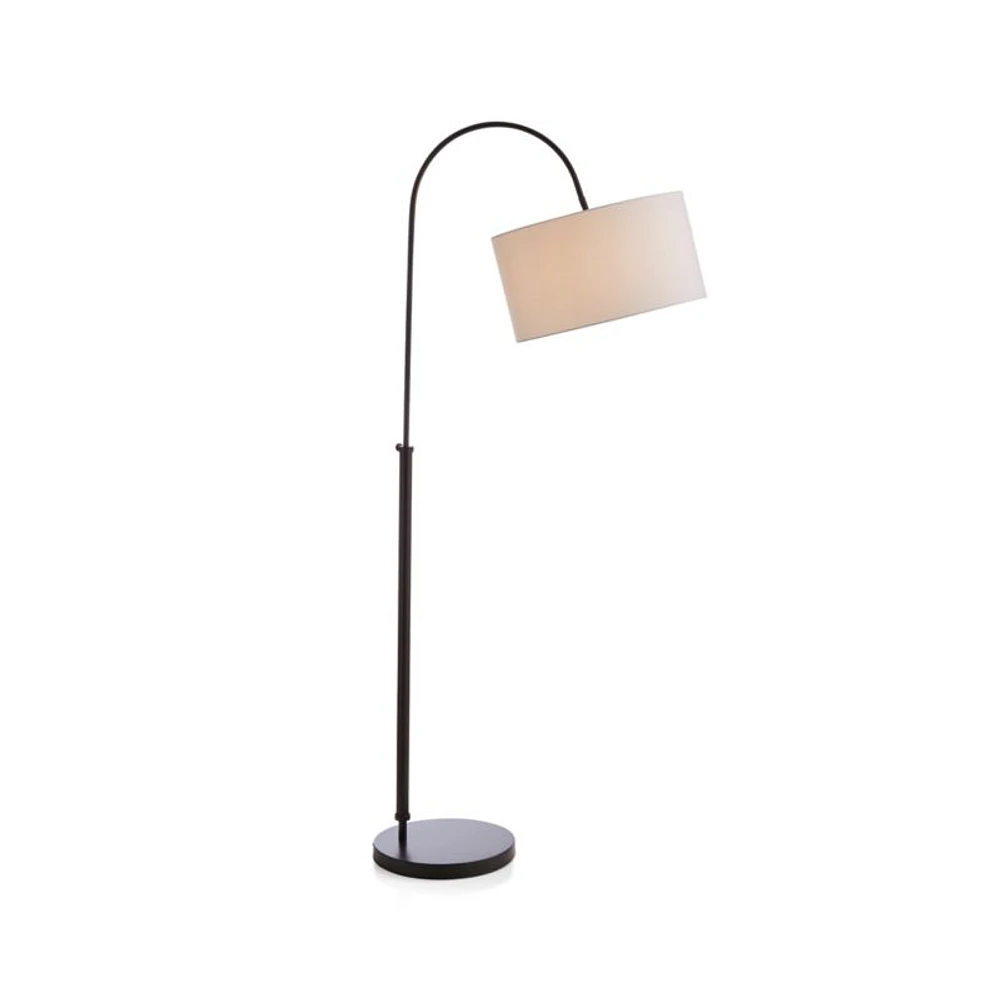 Petite Bronze Adjustable Arc Floor Lamp 71"