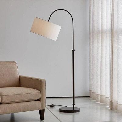 Petite Bronze Adjustable Arc Floor Lamp 71"