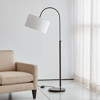 Petite Bronze Adjustable Arc Floor Lamp 71"