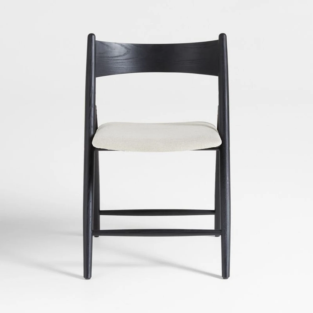 Petrie Black Ash Wood Folding Dining Side Chair