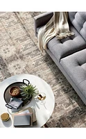 Elke White Marble and Brass Aluminum 35.5" Rectangular Coffee Table