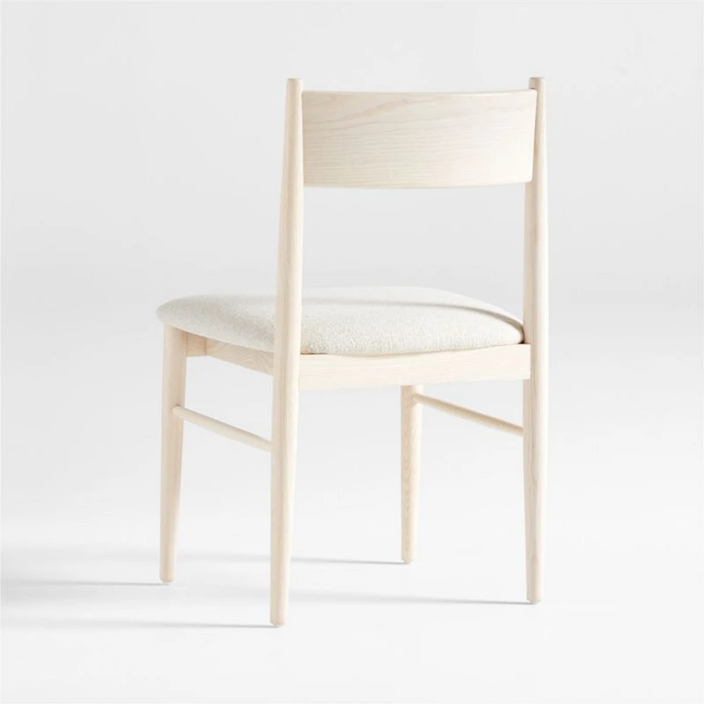 Petrie Bleached Ash Upholstered Dining Chair with Performance Fabric