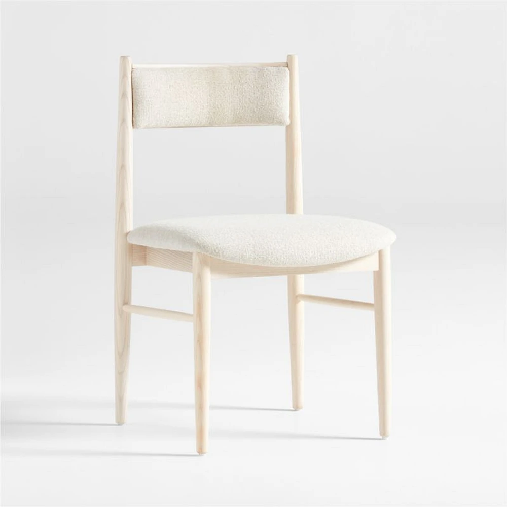 Petrie Bleached Ash Upholstered Dining Chair with Performance Fabric