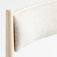 Petrie Bleached Ash Upholstered Performance Fabric Dining Chair with Arms