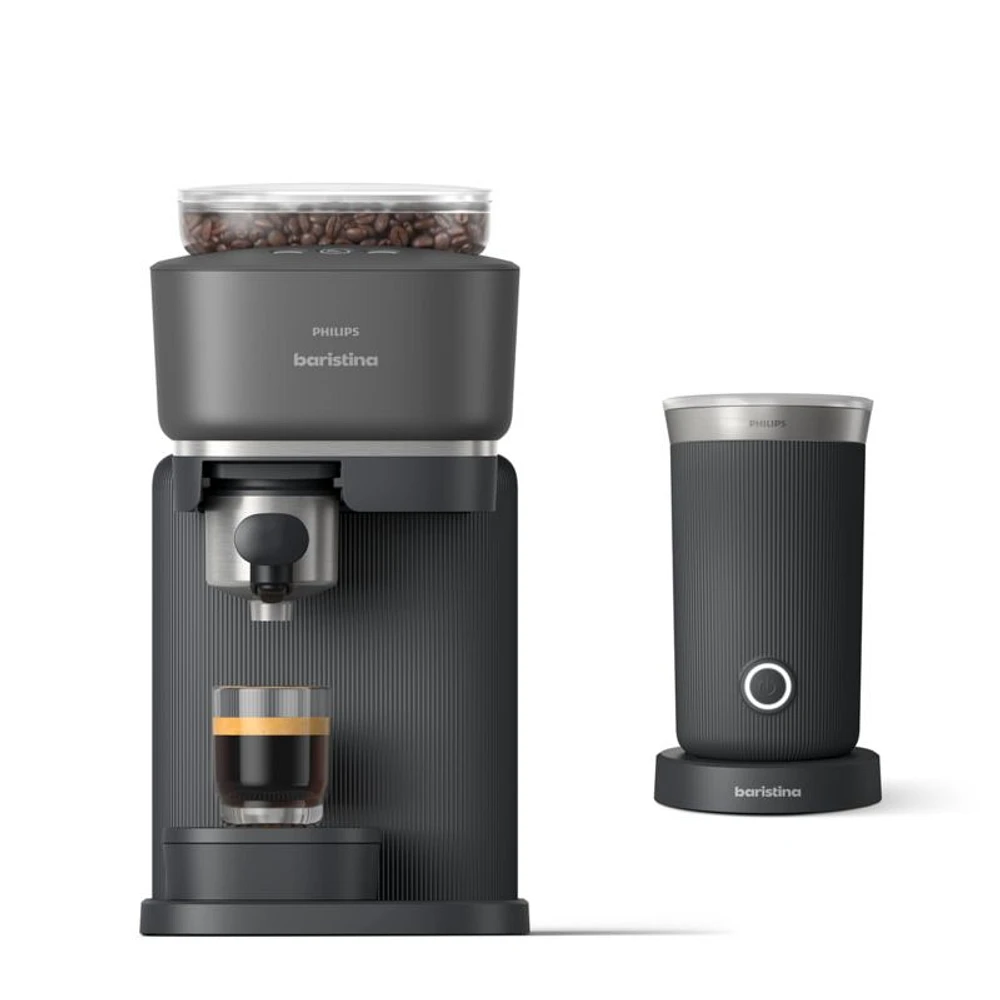 Philips Baristina Black Espresso Machine with Milk Frother