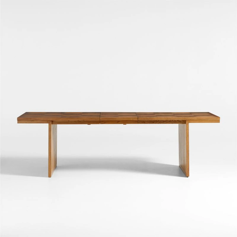 Pierre 82-101" Light Brown Oak Wood Extendable Dining Table