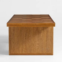 Pierre 82-101" Light Brown Oak Wood Extendable Dining Table