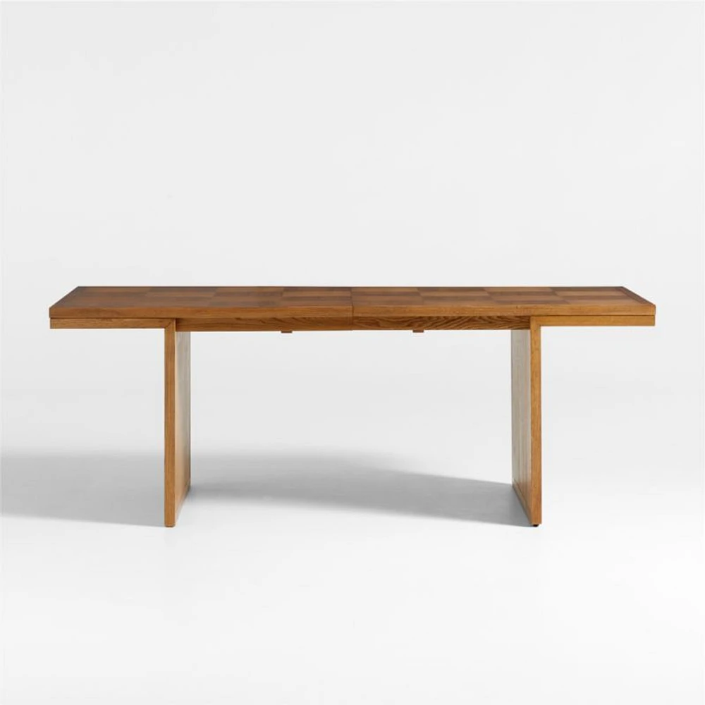 Pierre 82-101" Light Brown Oak Wood Extendable Dining Table