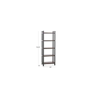 Pilsen Graphite Bookcase with Walnut Shelves