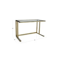 Pilsen Brass Desk with Glass Top