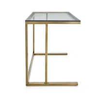 Pilsen Brass Desk with Glass Top