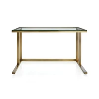 Pilsen Brass Desk with Glass Top