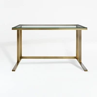 Pilsen Brass Desk with Glass Top