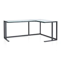 Pilsen Graphite L-Shaped Desk with Glass Top