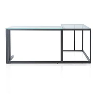 Pilsen Graphite L-Shaped Desk with Glass Top