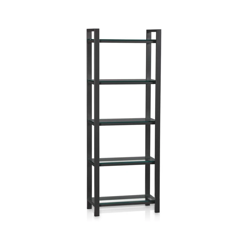Pilsen Graphite Bookcase with Glass Shelves