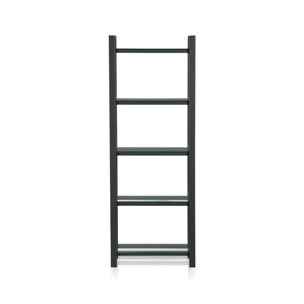 Pilsen Graphite Bookcase with Glass Shelves