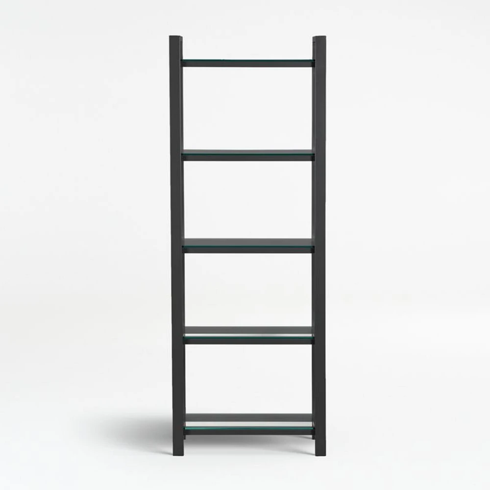 Pilsen Graphite Bookcase with Glass Shelves