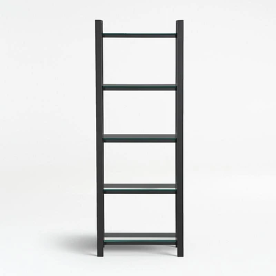 Pilsen Graphite Bookcase with Glass Shelves