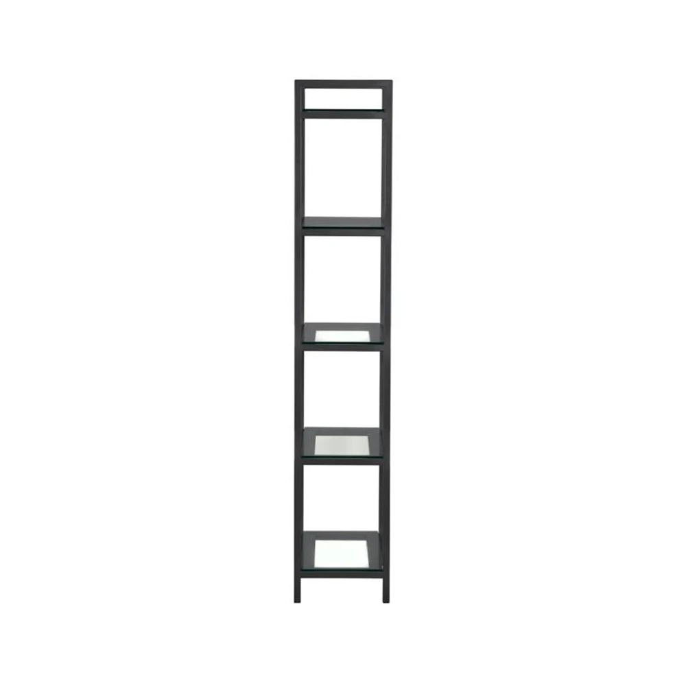 Pilsen Graphite Bookcase with Glass Shelves