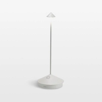 Pina Pro White Metal Table Lamp by Zafferano America 11.4"