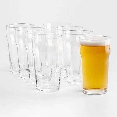 Pint Glass Tumblers with Crown, Set of 8