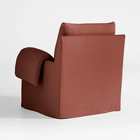 Piper Rust Slipcovered Nursery Glider Chair with Wood Base