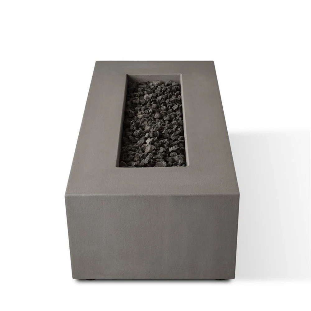 Plateau Stone and Cement Rectangle Outdoor Natural Gas Fire Pit Table