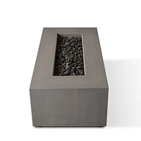 Plateau Stone and Cement Rectangle Outdoor Natural Gas Fire Pit Table