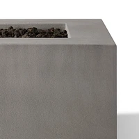 Plateau Stone and Cement Rectangle Outdoor Natural Gas Fire Pit Table
