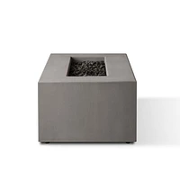 Plateau Stone and Cement Rectangle Outdoor Natural Gas Fire Pit Table