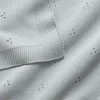 Pointelle Knit Mist Blue Baby Stroller Blanket