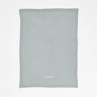 Pointelle Knit Mist Blue Baby Stroller Blanket