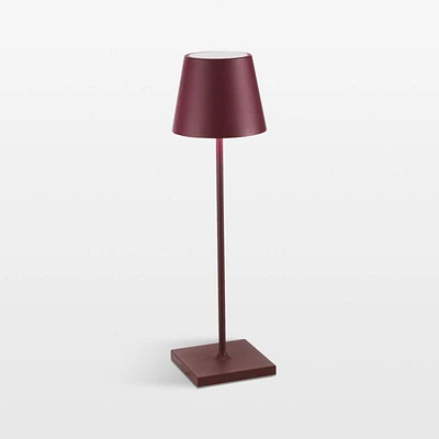 Poldina Pro Bordeaux Red Metal Table Lamp by Zafferano America 14"