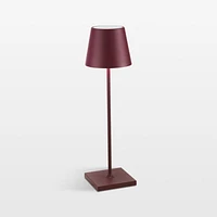 Poldina Pro Bordeaux Red Metal Table Lamp by Zafferano America 14"