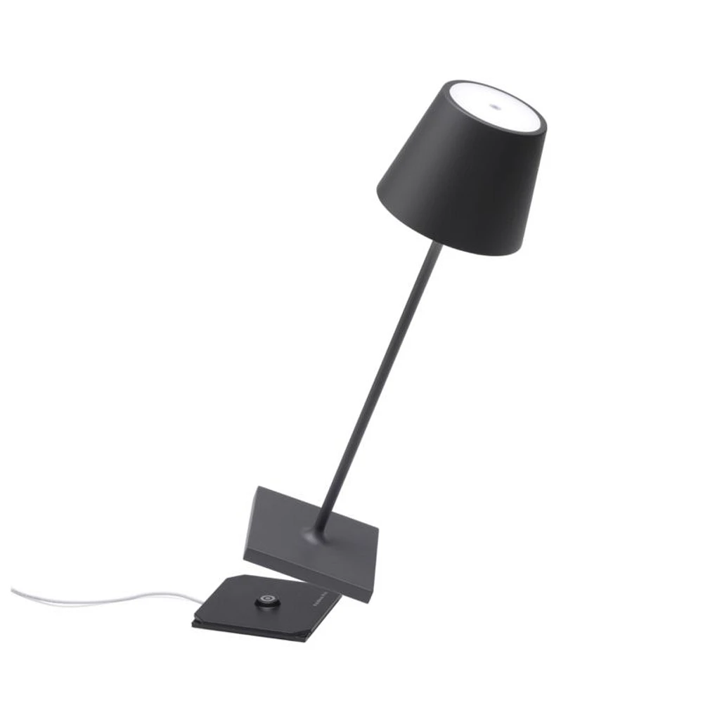 Poldina Pro Dark Metal Table Lamp by Zafferano America 15