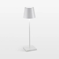 Poldina Pro White Metal Table Lamp by Zafferano America 15"