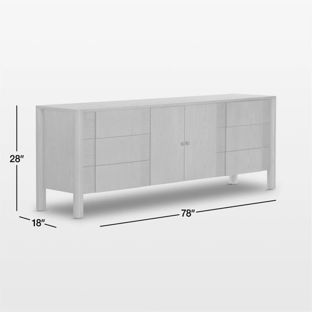 Pollard 78" Tan Oak Wood Storage Media Console