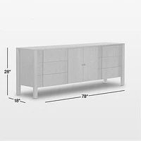 Pollard 78" Tan Oak Wood Storage Media Console