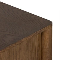 Pollard 78" Tan Oak Wood Storage Media Console