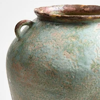 Pompeii 16" Rustic Green Ceramic Vase