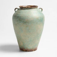 Pompeii 16" Rustic Green Ceramic Vase