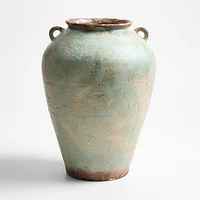 Pompeii 16" Rustic Green Ceramic Vase