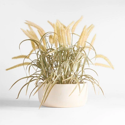 Large Faux Potted Grass in White Pot