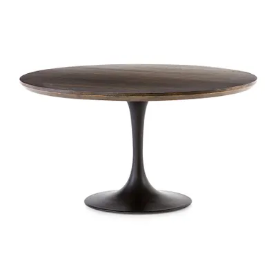 Penn Brown Oak 55" Pedestal Base Dining Table