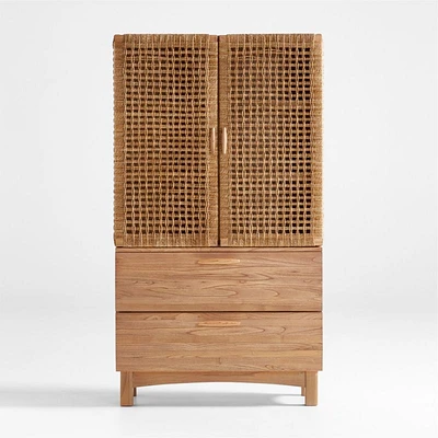 Prairie 40" Woven Wood Storage Cabinet